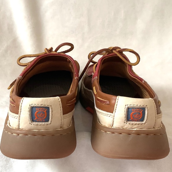 Born Wayz / Børn Men’s Leather Moc-Toe Casual Size 10 M Multi-Tone Red/Tan/Cream - Picture 10 of 16